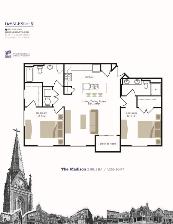 Floor Plans of Desales Flats Apartments in Walnut Hills Cincinnati, OH