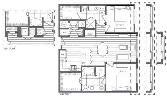2E Floor Plan 2E Floor Plan at Platt Park by Windsor, Denver, 80210