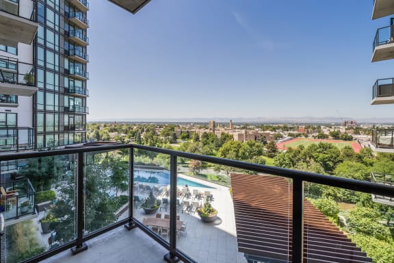 Private Balcony With Magnificent View at 1000 Speer by Windsor, 80204, CO