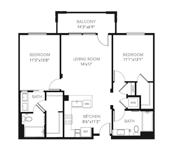 Floor Plan at Blu Harbor by Windsor, Redwood City, CA