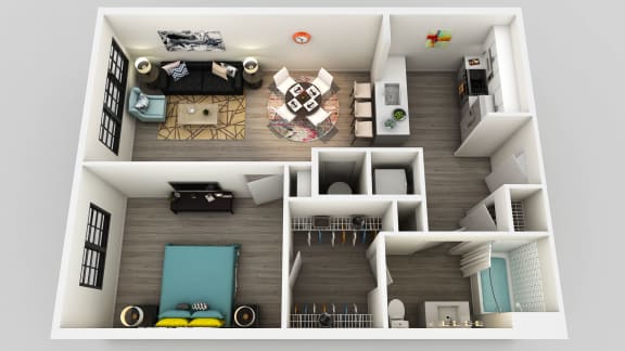 1 Bedroom 1 Bathroom Floor Plan 1 Bedroom 1 Bathroom Floor Plan at Edison on the Charles, Waltham, MA, 02453