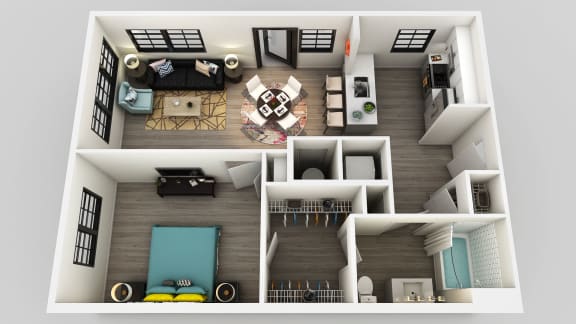 1 Bed 1 Bath Floor Plan 1 Bed 1 Bath Floor Plan at Edison on the Charles, Waltham, MA