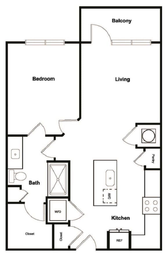 1 Bedroom 1 Bathroom Floor Plan 1 Bedroom 1 Bathroom Floor Plan at Elevate West Village, Smyrna