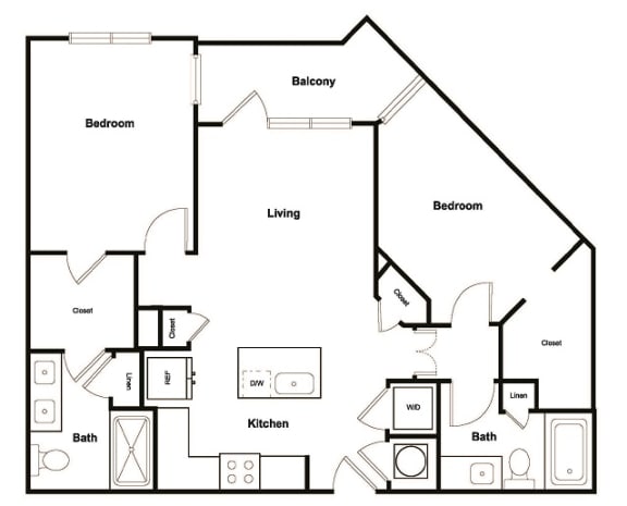 B2 2 Bedroom 2 Bathroom Floor Plan B2 2 Bedroom 2 Bathroom Floor Plan at Elevate West Village, Smyrna, GA
