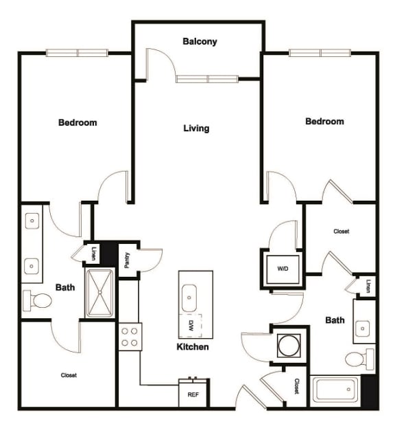 B5 2 bedroom 2 bath Floor Plan B5 2 bedroom 2 bath Floor Plan at Elevate West Village, Smyrna