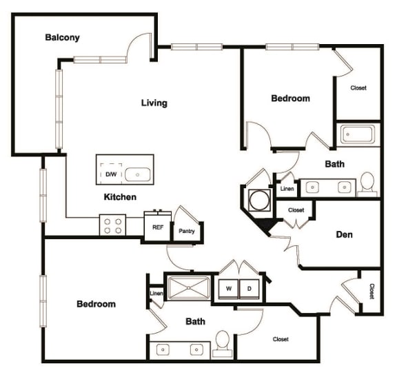 2 Bedroom 2 Bathroom Floor Plan 2 Bedroom 2 Bathroom Floor Plan at Elevate West Village, Smyrna, GA, 30080