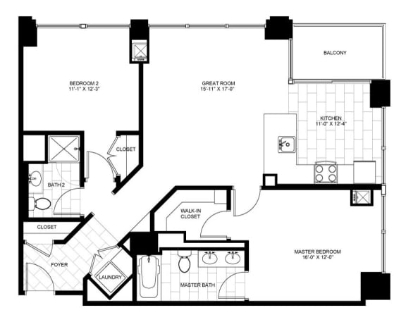 Floorplan at Flair Tower