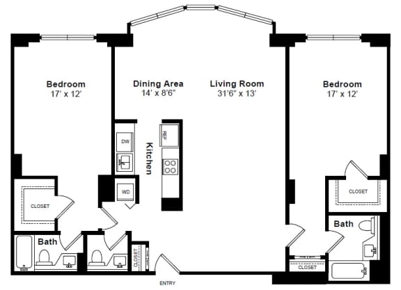 Flatiron floor plan Flatiron floor plan at Windsor at Mariners, Edgewater, NJ