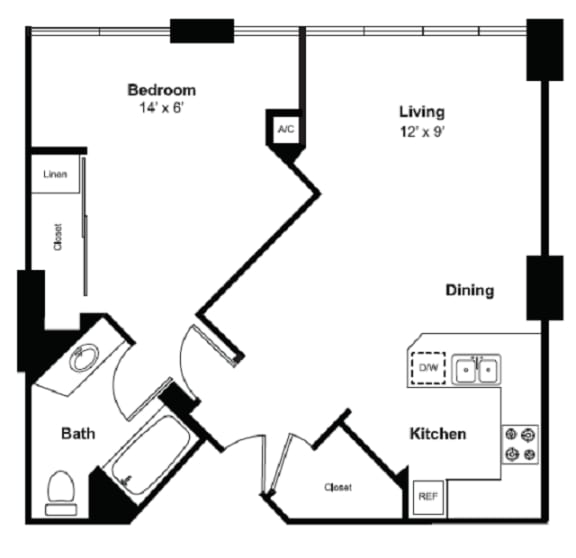 Floorplan A5 with dimensions Floorplan A5 with dimensions