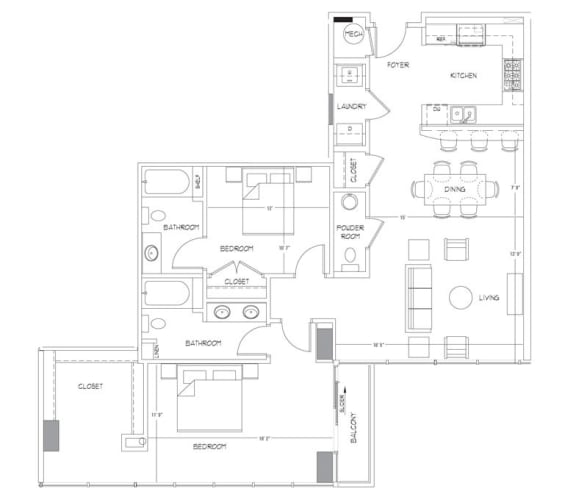Floorplan at Glass House by Windsor