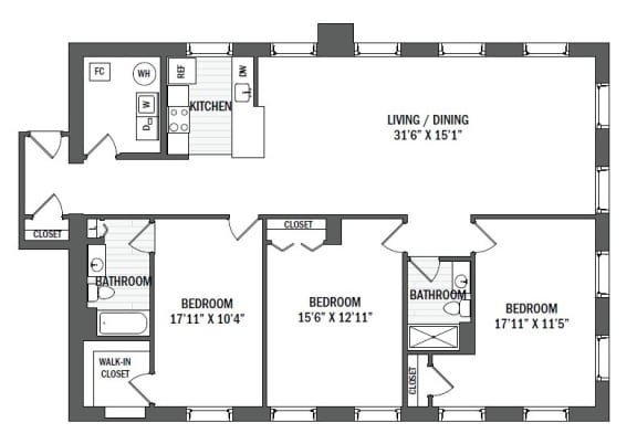 Floor plan at Jack Flats by Windsor, Massachusetts, 02176