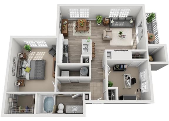 1 bedroom 1 bathroom floor plan I 1 bedroom 1 bathroom floor plan I at Windsor Addison Park, Charlotte