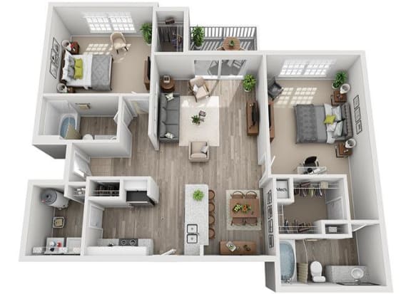 2 bedroom 2 bathroom floor plan B 2 bedroom 2 bathroom floor plan B at Windsor Addison Park, Charlotte, North Carolina
