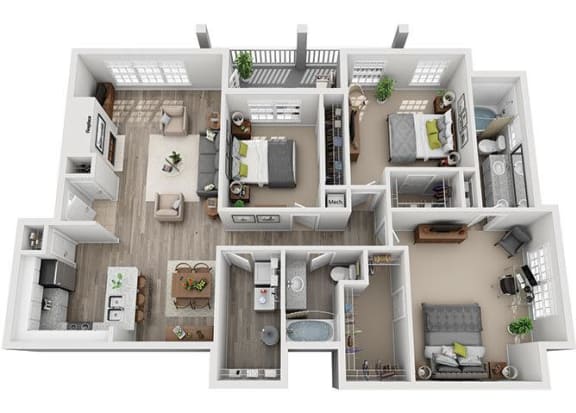 3 bedroom 2 bathroom floor plan D 3 bedroom 2 bathroom floor plan Dat Windsor Addison Park, Charlotte, North Carolina