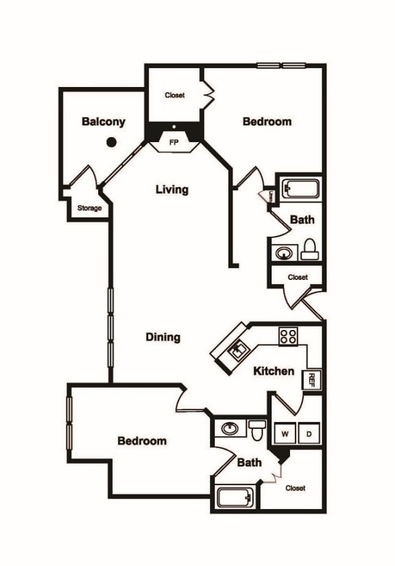 B2 Web Floor Plan B2 Web Floor Plan at Windsor on White Rock Lake, 9191 Garland Road, 75218