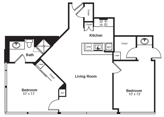 D2_Dimension_V3 floor plan D2_Dimension_V3 floor plan at Renaissance Tower, Los Angeles, CA