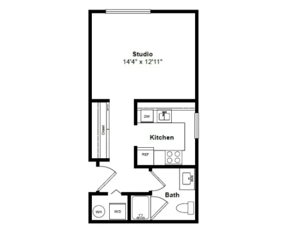Belize Studio 2d Floor Plan at Tera Apartments Kirkland, WA Belize Studio 2d Floor Plan at Tera Apartments Kirkland, WA