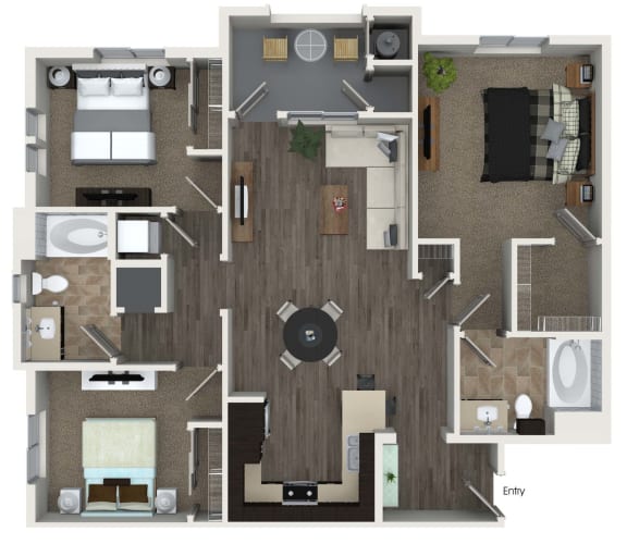 3 Bed 2 Bath Floor Plan 3 Bed 2 Bath Floor Plan at Valentia by Windsor, California