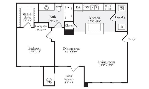 A1R Floor Plan A1R Floor Plan at Windsor Herndon, Herndon