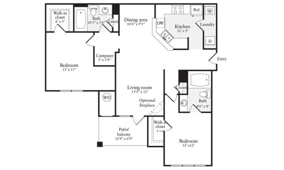 B2R Floor Plan B2R Floor Plan at Windsor Herndon, Herndon, Virginia