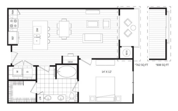 A3 floor plan at Windsor Oak Hill, Austin, Texas