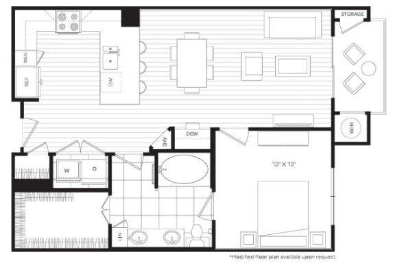 A4 floor plan at Windsor Oak Hill, Texas, 78735