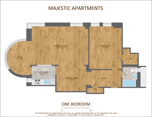 Studio, 1- and 2-Bedroom Floor Plans | Majestic Apartments