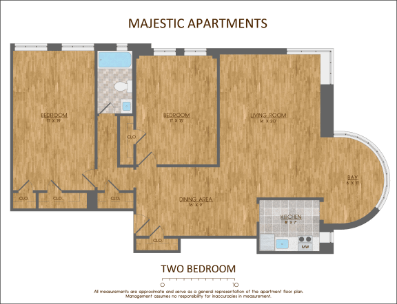 Studio, 1- and 2-Bedroom Floor Plans | Majestic Apartments
