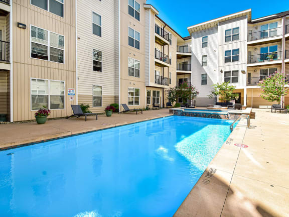 Luxurious blue pool at Kenyon Square Apartments, Westerville, Ohio