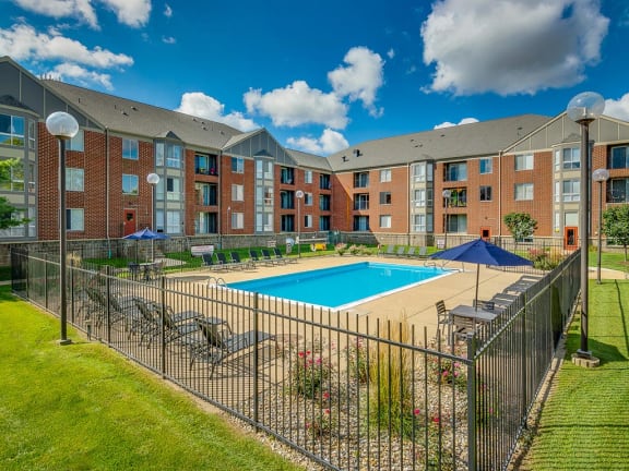 Secured Swimming Pool at The Pointe at St. Joseph Apartments, South Bend, Indiana