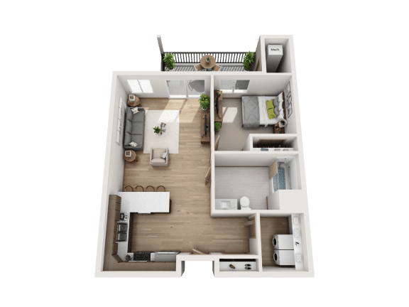 1 Bedroom 1 Bathroom Floor Plan 1 Bedroom 1 Bathroom Floor Plan at Lake Ridge, Prior Lake
