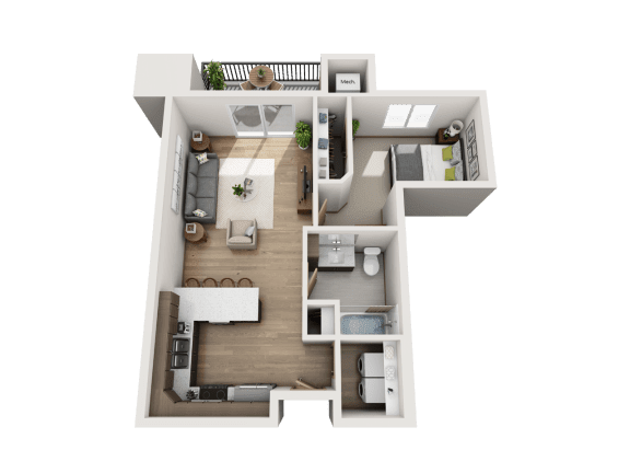 1 Bed Floor Plan 1 Bed Floor Plan at Lake Ridge, Minnesota, 55379