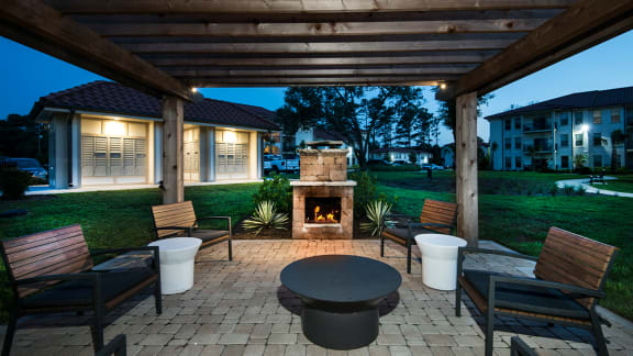 Outdoor Fireplace Lounge at Two Addison Place, Pooler