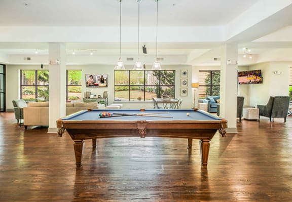 Clubroom with Billiards at Carolina Point Apartments, Greenville, South Carolina