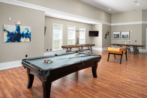 Billiards Table at Abberly Place at White Oak Crossing Apartments, HHHunt Corporation, Garner, NC