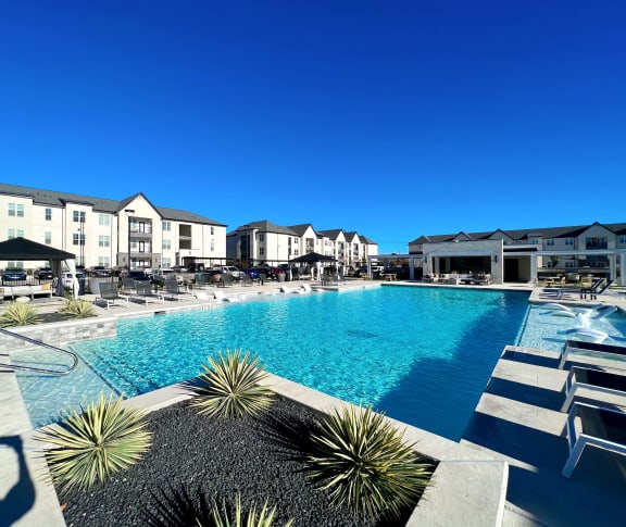 Glimmering Pool at The Fitzroy San Marcos Apartments, San Marcos, Texas