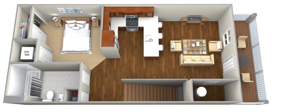 Studio (587 sf) Floor Plan Studio (587 sf) Floor Plan at Cedar Place Apartments, Wisconsin