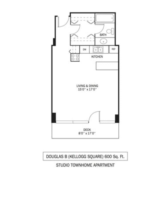 Kellogg Square Douglas Townhouse Floor Plan Kellogg Square Apartments in St. Paul, MN Townhouse Studio Apartment