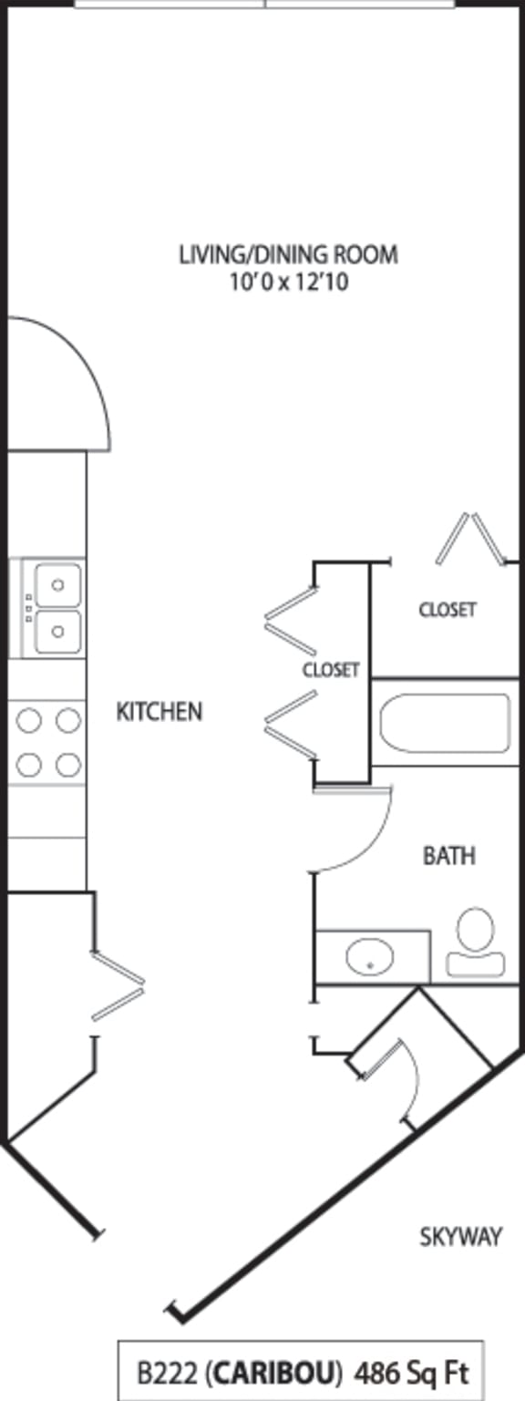 Mears Park Place Apartments in Saint Paul, MN Caribou Skyway Floor Plan