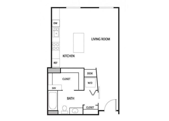 Lowertown Lofts Degas Floor Plan Lowertown Lofts in St. Paul, MN Studio Apartment