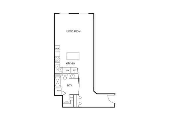 Lowertown Lofts Miro Floor Plan Lowertown Lofts in St. Paul, MN Studio Apartment