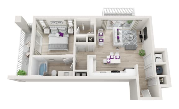 1 bed 1 bath ELYSIAN Floor Plan 1 bed 1 bath ELYSIAN Floor Plan at Altis Little Havana, Florida