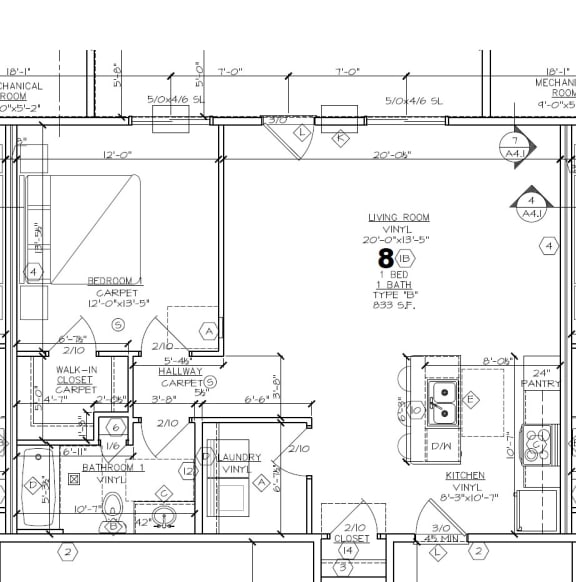Floor Plans of Arvada Apartments in De Pere, WI