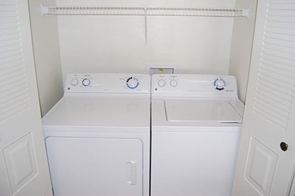 Full-Size Washer and Dryer at Dupont Lakes Apartments in Fort Wayne, IN