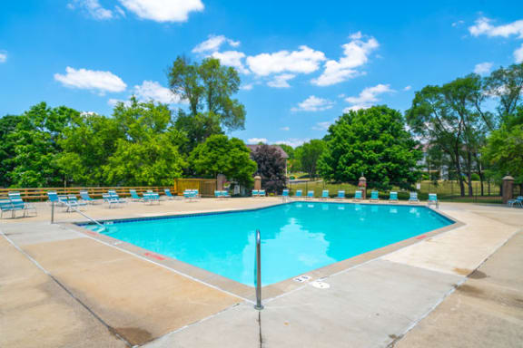 Large Sundeck and Pool at Irish Hills Apartments in South Bend, IN