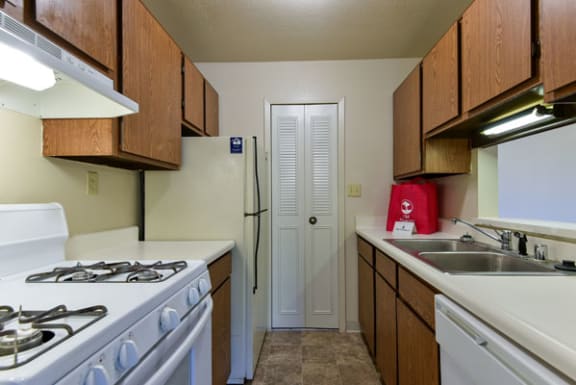 Galley-Style Kitchen at Old Monterey Apartments in Springfield, MO