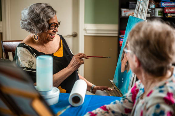 Women Doing A Painting at The Dorchester & Manor, Pineville