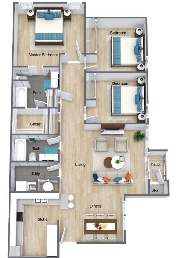 Floor Plans of Saddlewood Apartments in Olathe, KS