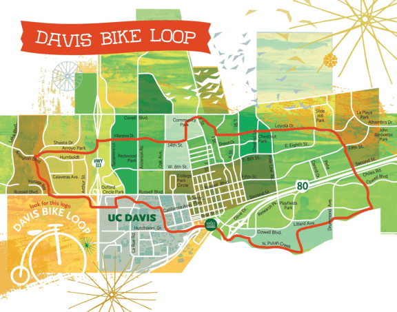 Davis area bike path map