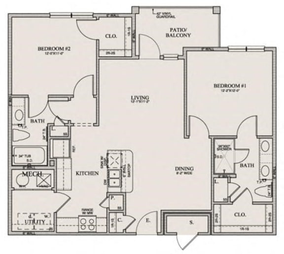 Floor Plans of North Gate Apartments in Williston, ND